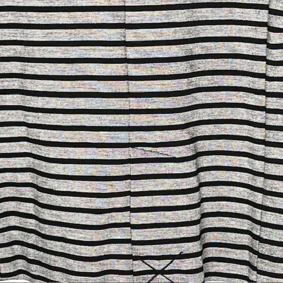 Olivia Moon Striped 1-Button Knit Blazer - Heathered Gray/Black - L - Picture 8 of 10